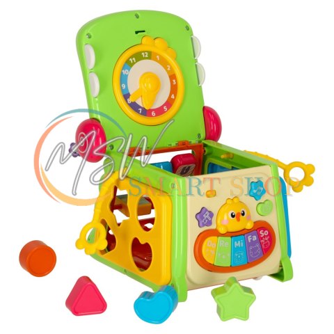 Kostka edukacyjna sorter z pianinkiem krokodyl 4w1