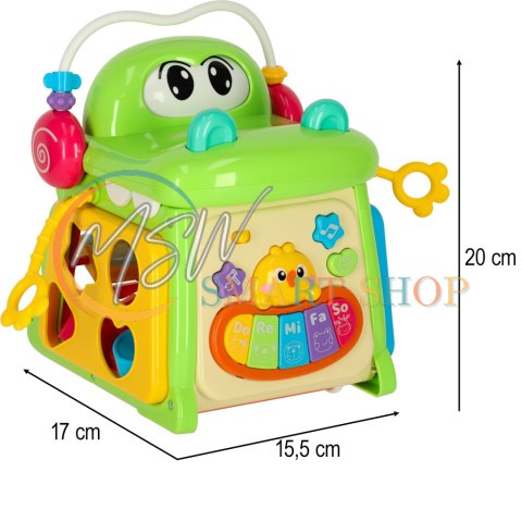 Kostka edukacyjna sorter z pianinkiem krokodyl 4w1