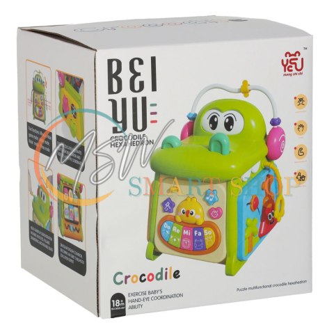 Kostka edukacyjna sorter z pianinkiem krokodyl 4w1