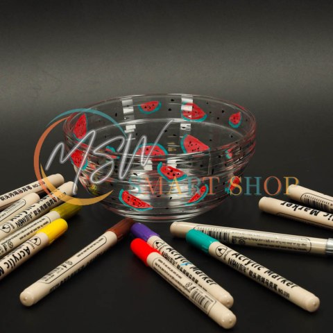 Markery akrylowe do tkanin kamieni pisaki flamastry mazaki wodoodporne DIY 12 szt.