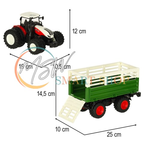 Traktor RC ciągnik rolniczy z przyczepą 2,4G 3,7V 500mAh Traktor RC ciągnik rolniczy z przyczepą 2,4G 3,7V 500mAh