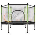 Trampolina ogrodowa dla dzieci siatka 140 cm zielona