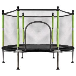 Trampolina ogrodowa dla dzieci siatka 140 cm zielona