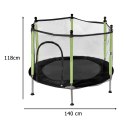Trampolina ogrodowa dla dzieci siatka 140 cm zielona