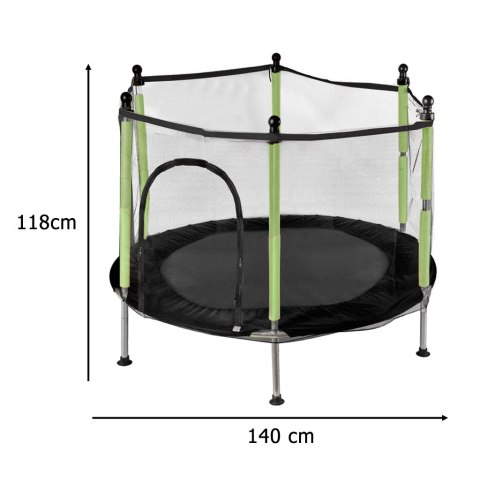 Trampolina ogrodowa dla dzieci siatka 140 cm zielona Trampolina ogrodowa dla dzieci siatka 140 cm zielona