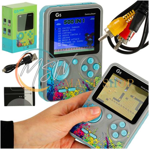 Konsola przenośna do gier mini retro szara