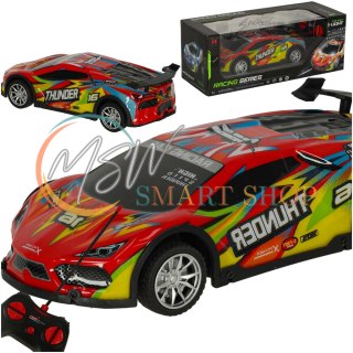 Samochód RC sportowy zdalnie sterowany na pilot auto wyścigowe drift z LED światłami czerwony