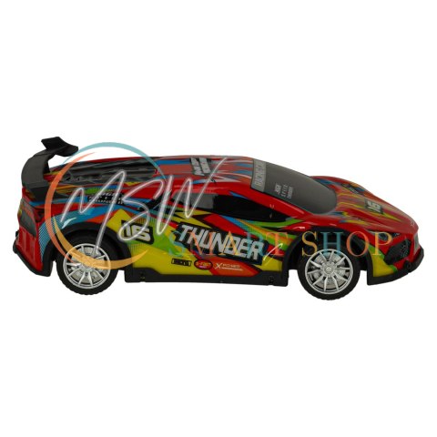 Samochód RC sportowy zdalnie sterowany na pilot auto wyścigowe drift z LED światłami czerwony