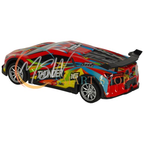 Samochód RC sportowy zdalnie sterowany na pilot auto wyścigowe drift z LED światłami czerwony