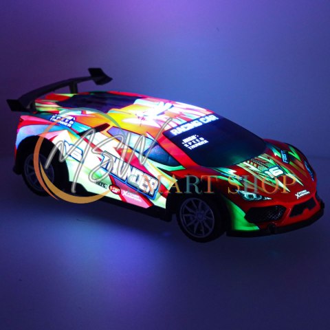 Samochód RC sportowy zdalnie sterowany na pilot auto wyścigowe drift z LED światłami czerwony