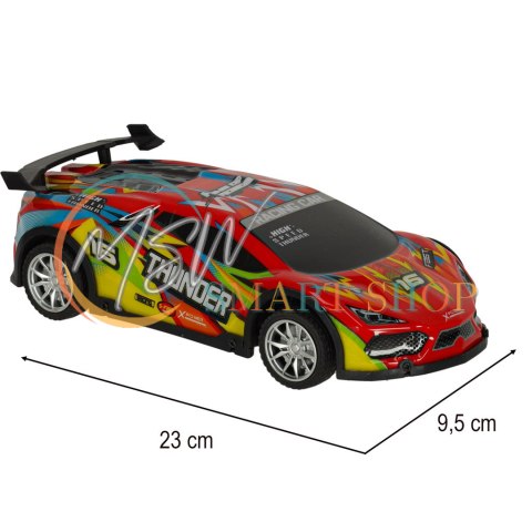 Samochód RC sportowy zdalnie sterowany na pilot auto wyścigowe drift z LED światłami czerwony