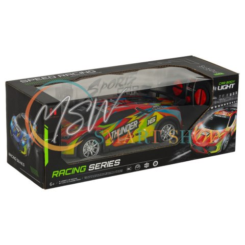 Samochód RC sportowy zdalnie sterowany na pilot auto wyścigowe drift z LED światłami czerwony