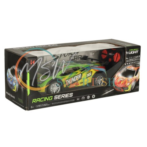 Samochód RC sportowy zdalnie sterowany na pilot auto wyścigowe drift z LED światłami zielony