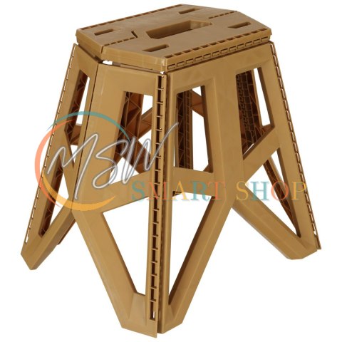 Taboret składany krzesełko turystyczne kempingowe przenośne 40 cm beżowy