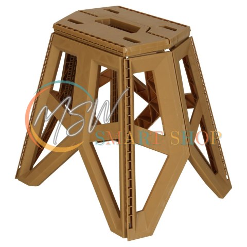 Taboret składany krzesełko turystyczne kempingowe przenośne 40 cm beżowy