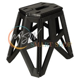 Taboret składany krzesełko turystyczne kempingowe przenośne 40 cm czarny