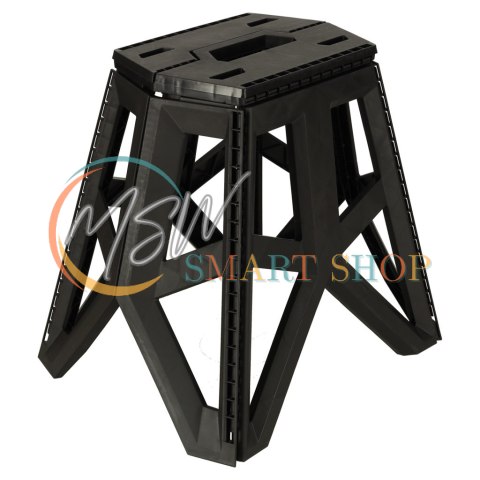 Taboret składany krzesełko turystyczne kempingowe przenośne 40 cm czarny