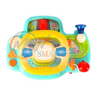 Zabawka interaktywna kierownica dla dzieci symulator muzyka dźwięki niebieska