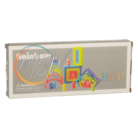 Klocki drewniane edukacyjne układanka tęcza puzzle montessori tęcza kolorowe