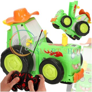 Traktor ciągnik zdalnie sterowany na pilota RC skaczący tańczący dźwięk zielony