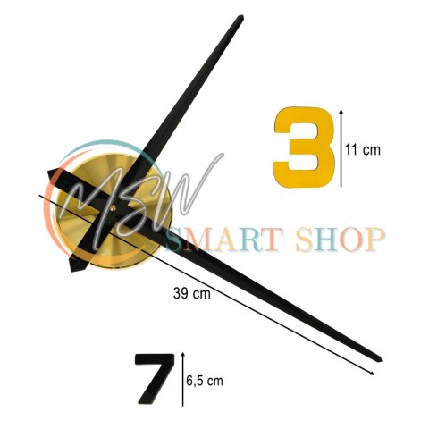 Zegar ścienny naklejany DIY regulowany 100-120 cm czarny złoty 12 cyfr Zegar ścienny naklejany DIY regulowany 100-120 cm czarny złoty 12 cyfr
