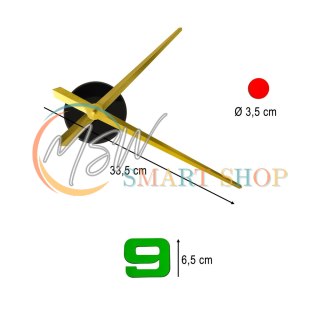 Zegar ścienny naklejany DIY regulowany 80-90 cm złote wskazówki kolorowy 4 cyfry