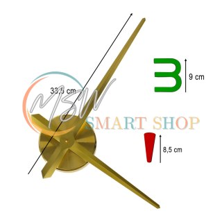 Zegar ścienny naklejany DIY regulowany 80-90 cm złoty kolorowy 4 cyfry
