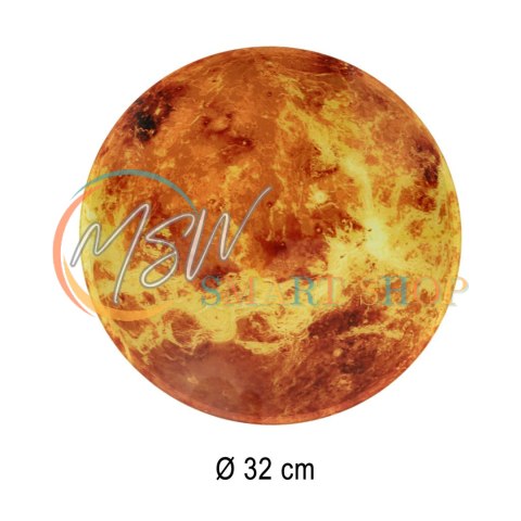 Zegar ścienny planeta mars z wyświetlaczem LED 32 cm pomarańczowy