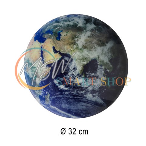 Zegar ścienny planeta ziemia z wyświetlaczem LED 32 cm niebieski