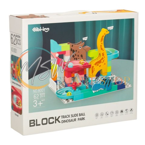 Klocki konstrukcyjne tor kulkowy 62 el. Bibi-inn