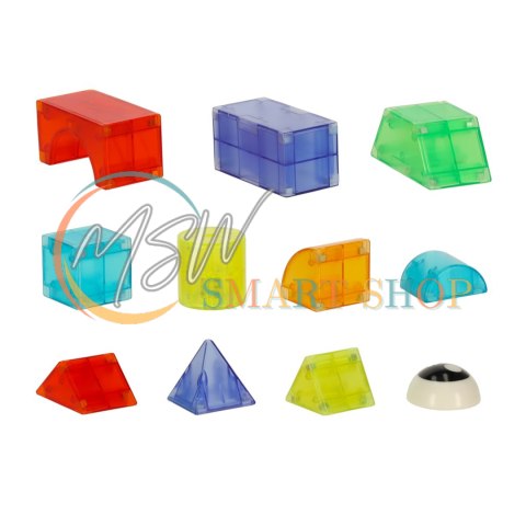 Klocki magnetyczne konstrukcyjne świecące elementy figury 3D 32el.
