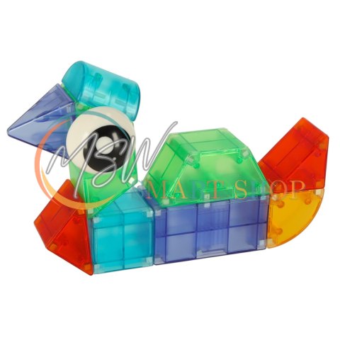 Klocki magnetyczne konstrukcyjne świecące elementy figury 3D 64 el.