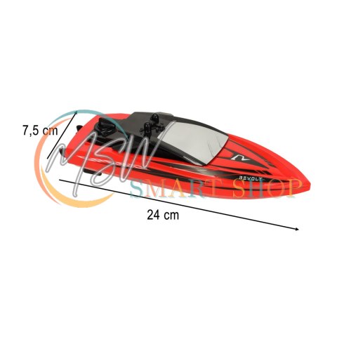 Motorówka zdalnie sterowana RC REVOLT Q5 Galaxy Szybka Łódź 8km/h 2.4GHz Zasięg 50m Wodoodporna Motorówka zdalnie sterowana RC REVOLT Q5 Galaxy Szybka Łódź 8km/h 2.4GHz Zasięg 50m Wodoodporna