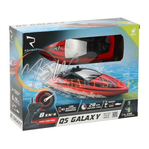 Motorówka zdalnie sterowana RC REVOLT Q5 Galaxy Szybka Łódź 8km/h 2.4GHz Zasięg 50m Wodoodporna Motorówka zdalnie sterowana RC REVOLT Q5 Galaxy Szybka Łódź 8km/h 2.4GHz Zasięg 50m Wodoodporna