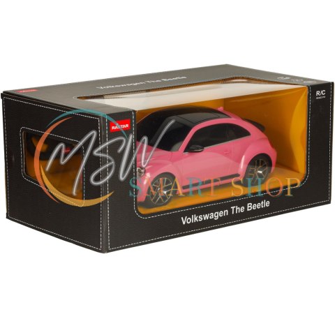 Samochód zdalnie sterowany Rastar 78000 Volkswagen Beetle 1:14 różowy