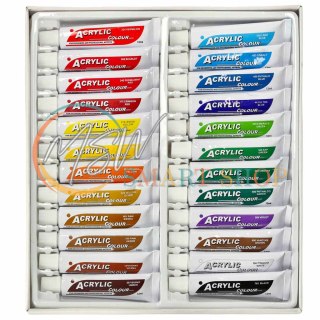 Farby akrylowe w tubkach tubce duży zestaw 12 ml x 24 kolory