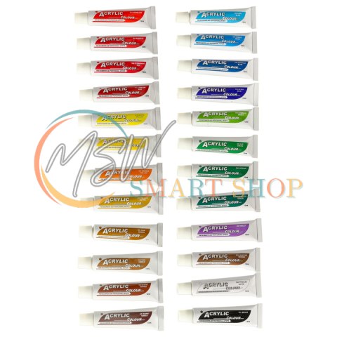 Farby akrylowe w tubkach tubce duży zestaw 12 ml x 24 kolory Farby akrylowe w tubkach tubce duży zestaw 12 ml x 24 kolory