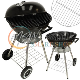 Grill ogrodowy węglowy na brykiet zamykany z pokrywą wentylacją i półką