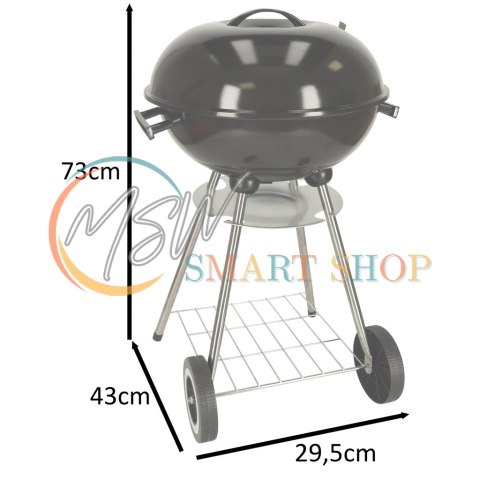 Grill ogrodowy węglowy na brykiet zamykany z pokrywą wentylacją i półką Grill ogrodowy węglowy na brykiet zamykany z pokrywą wentylacją i półką