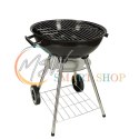 Grill ogrodowy węglowy na brykiet zamykany z pokrywą wentylacją i półką