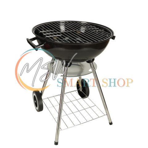 Grill ogrodowy węglowy na brykiet zamykany z pokrywą wentylacją i półką Grill ogrodowy węglowy na brykiet zamykany z pokrywą wentylacją i półką