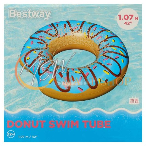 Kółko do pływania koło dmuchane BESTWAY 36118 donut niebieskie 107cm