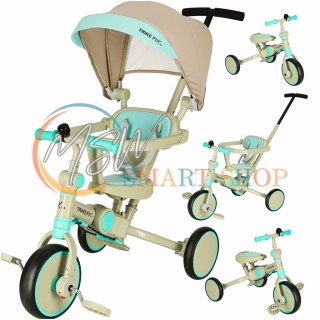 Rowerek trójkołowy TRIKE FIX V4 rower spacerówka rowerek biegowy 6w1 szary niebieski