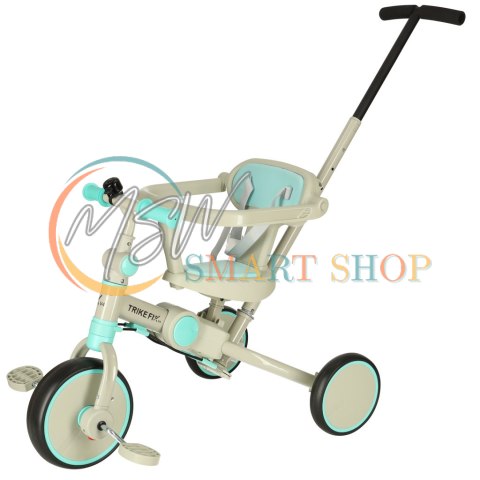 Rowerek trójkołowy TRIKE FIX V4 rower spacerówka rowerek biegowy 6w1 szary niebieski