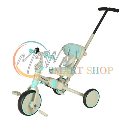 Rowerek trójkołowy TRIKE FIX V4 rower spacerówka rowerek biegowy 6w1 szary niebieski