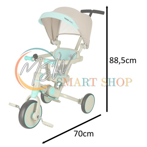 Rowerek trójkołowy TRIKE FIX V4 rower spacerówka rowerek biegowy 6w1 szary niebieski