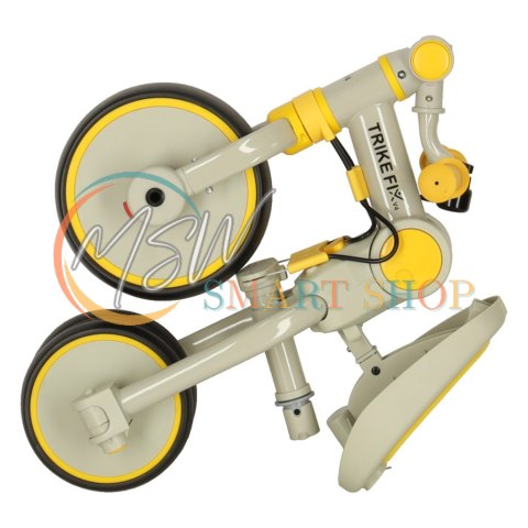 Rowerek trójkołowy TRIKE FIX V4 rower spacerówka rowerek biegowy 6w1 szary żółty
