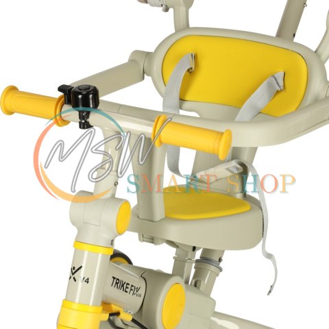Rowerek trójkołowy TRIKE FIX V4 rower spacerówka rowerek biegowy 6w1 szary żółty
