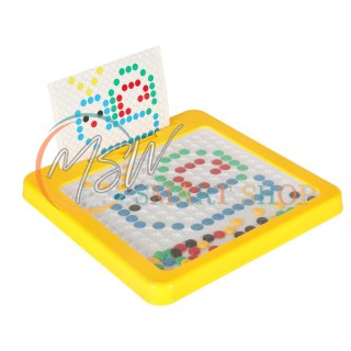 Tablica magnetyczna montessori mozaika kolorowe kropki żółta 26 x 26 cm