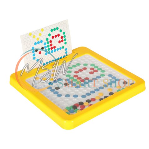 Tablica magnetyczna montessori mozaika kolorowe kropki żółta 26 x 26 cm